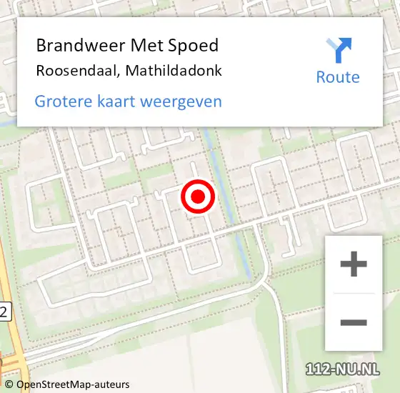 Locatie op kaart van de 112 melding: Brandweer Met Spoed Naar Roosendaal, Mathildadonk op 13 november 2019 18:49