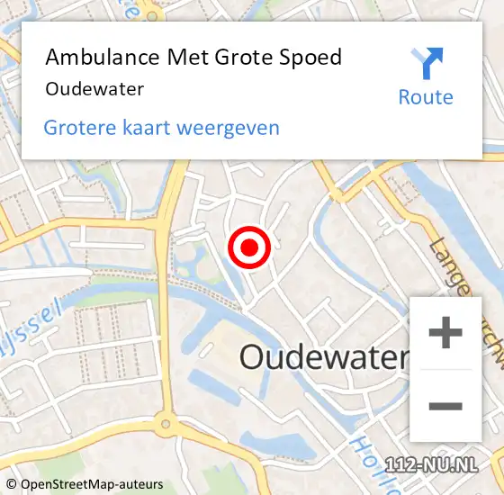 Locatie op kaart van de 112 melding: Ambulance Met Grote Spoed Naar Oudewater op 13 november 2019 19:09