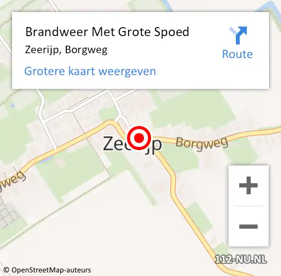 Locatie op kaart van de 112 melding: Brandweer Met Grote Spoed Naar Zeerijp, Borgweg op 13 november 2019 19:24