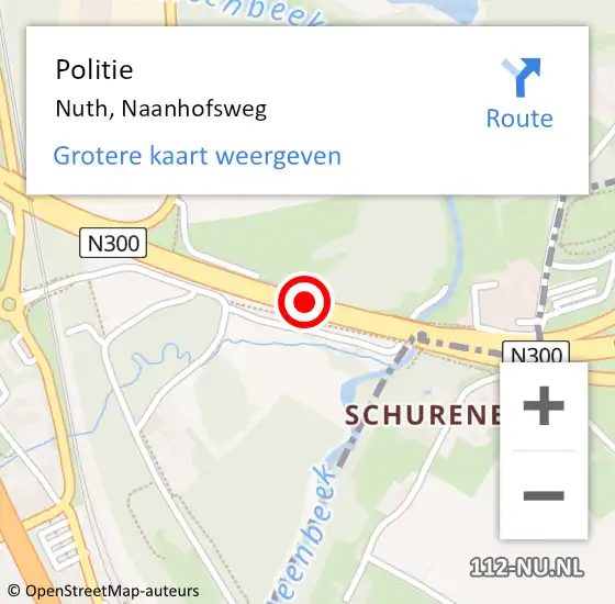 Locatie op kaart van de 112 melding: Politie Nuth, Naanhofsweg op 19 april 2014 17:46