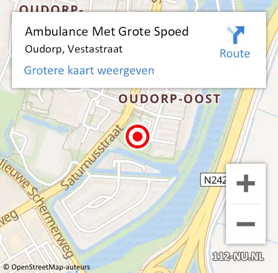 Locatie op kaart van de 112 melding: Ambulance Met Grote Spoed Naar Oudorp, Vestastraat op 13 november 2019 23:03