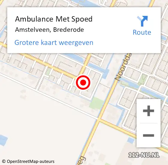 Locatie op kaart van de 112 melding: Ambulance Met Spoed Naar Amstelveen, Brederode op 13 november 2019 23:33