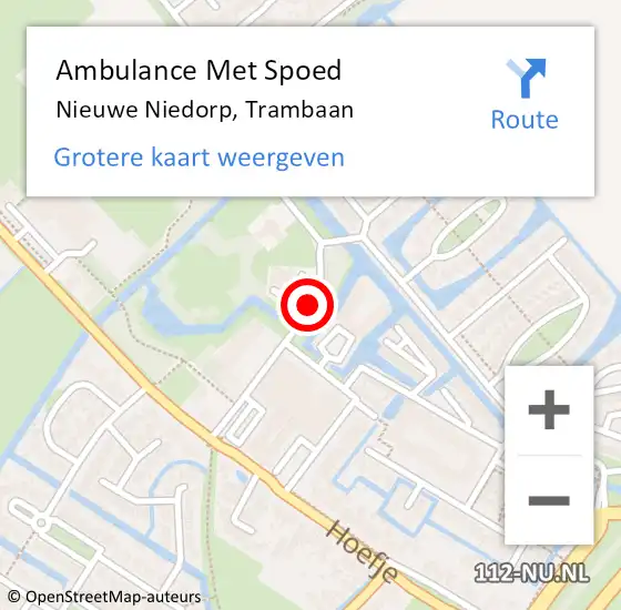 Locatie op kaart van de 112 melding: Ambulance Met Spoed Naar Nieuwe Niedorp, Trambaan op 14 november 2019 02:12