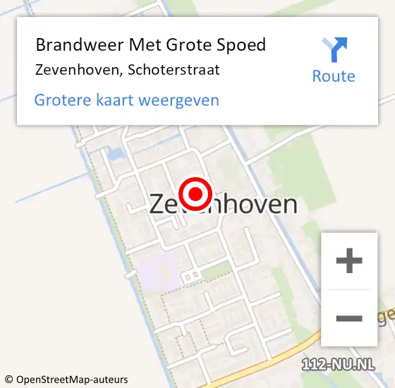 Locatie op kaart van de 112 melding: Brandweer Met Grote Spoed Naar Zevenhoven, Schoterstraat op 19 april 2014 18:30