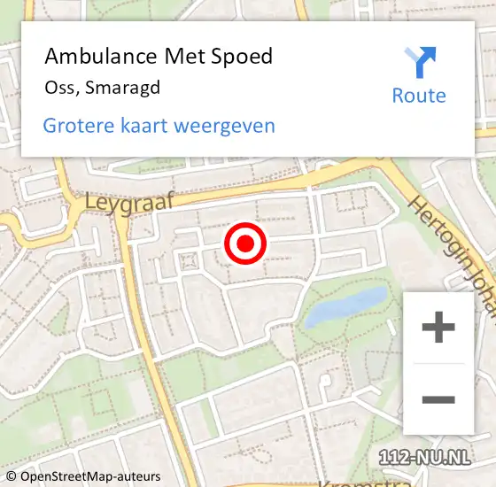 Locatie op kaart van de 112 melding: Ambulance Met Spoed Naar Oss, Smaragd op 14 november 2019 09:39