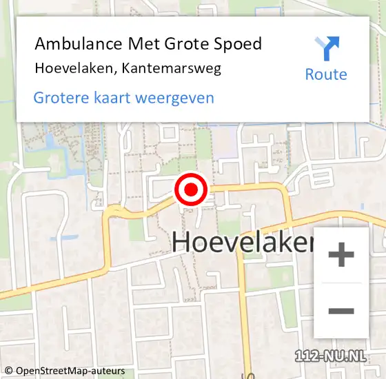 Locatie op kaart van de 112 melding: Ambulance Met Grote Spoed Naar Hoevelaken, Kantemarsweg op 14 november 2019 10:26