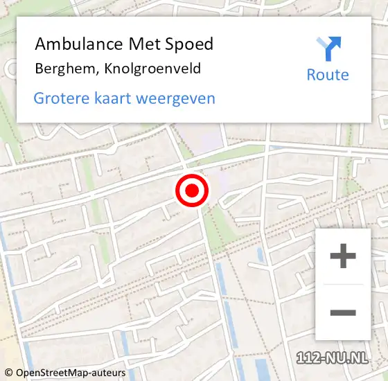 Locatie op kaart van de 112 melding: Ambulance Met Spoed Naar Berghem, Knolgroenveld op 14 november 2019 10:36