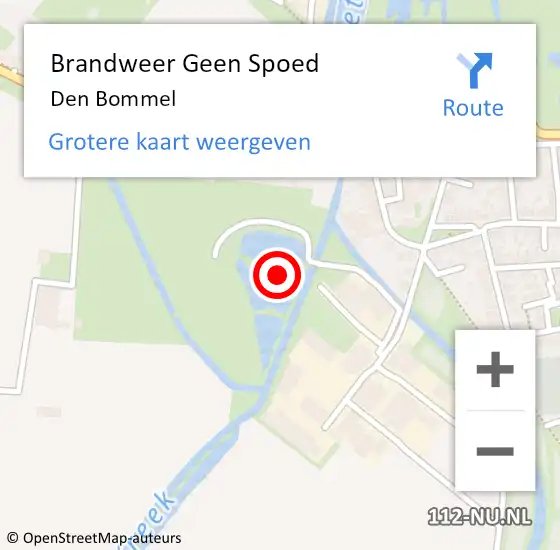 Locatie op kaart van de 112 melding: Brandweer Geen Spoed Naar Den Bommel op 14 november 2019 11:01