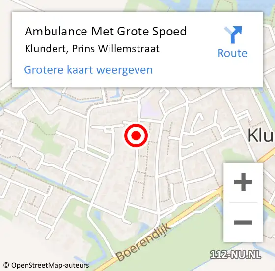 Locatie op kaart van de 112 melding: Ambulance Met Grote Spoed Naar Klundert, Prins Willemstraat op 14 november 2019 11:57