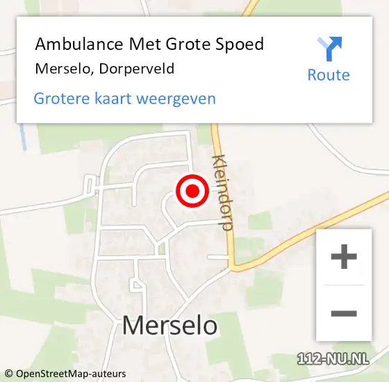 Locatie op kaart van de 112 melding: Ambulance Met Grote Spoed Naar Merselo, Dorperveld op 14 november 2019 12:20
