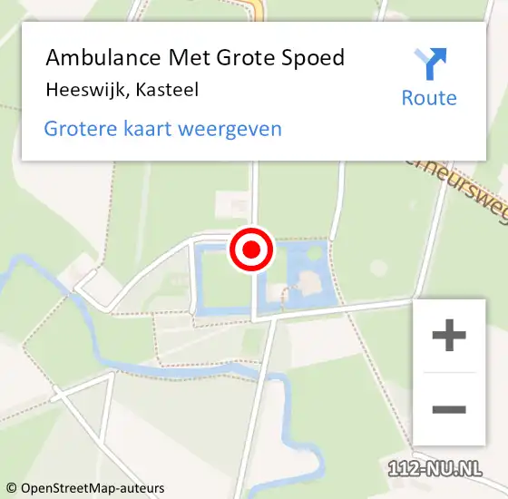 Locatie op kaart van de 112 melding: Ambulance Met Grote Spoed Naar Heeswijk, Kasteel op 14 november 2019 13:11