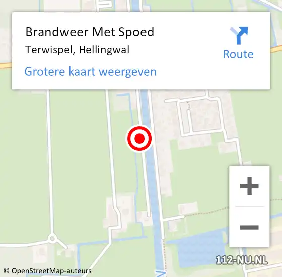 Locatie op kaart van de 112 melding: Brandweer Met Spoed Naar Terwispel, Hellingwal op 14 november 2019 13:22