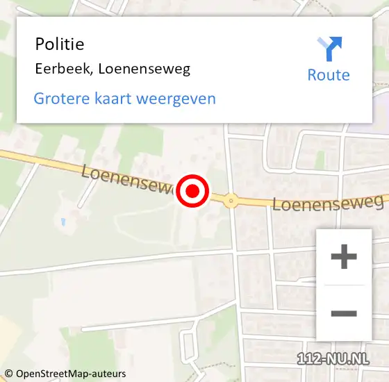 Locatie op kaart van de 112 melding: Politie Eerbeek, Loenenseweg op 14 november 2019 13:49