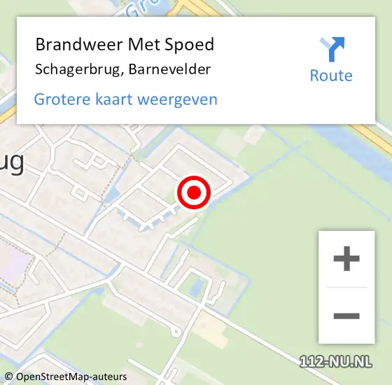 Locatie op kaart van de 112 melding: Brandweer Met Spoed Naar Schagerbrug, Barnevelder op 19 april 2014 19:18