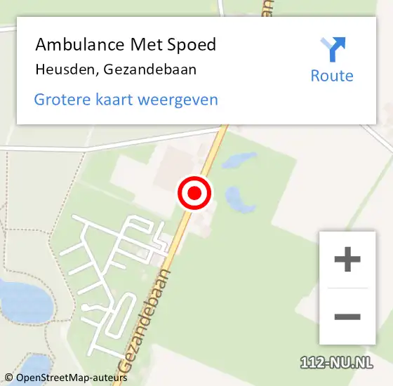 Locatie op kaart van de 112 melding: Ambulance Met Spoed Naar Heusden, Gezandebaan op 14 november 2019 14:50