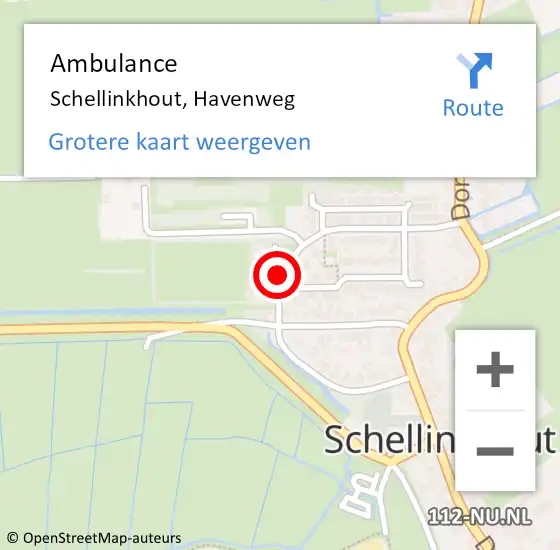 Locatie op kaart van de 112 melding: Ambulance Schellinkhout, Havenweg op 14 november 2019 14:51