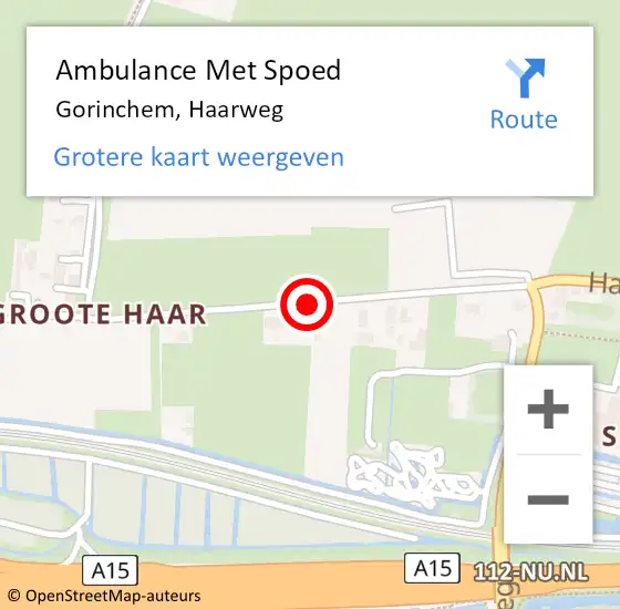 Locatie op kaart van de 112 melding: Ambulance Met Spoed Naar Gorinchem, Haarweg op 14 november 2019 15:08