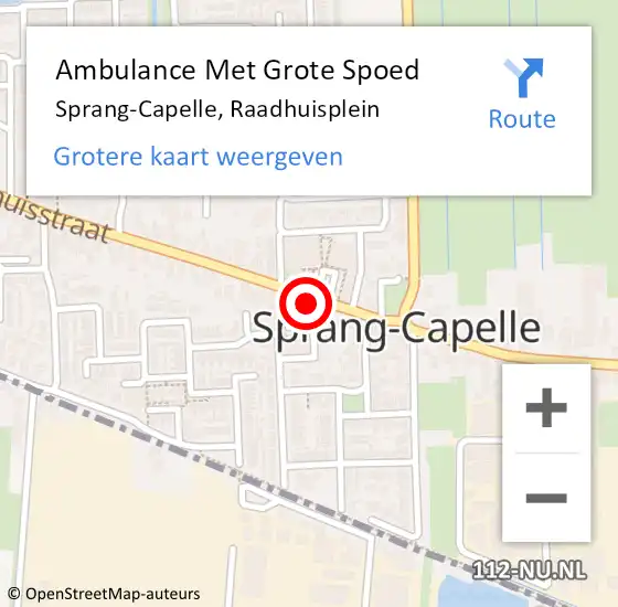 Locatie op kaart van de 112 melding: Ambulance Met Grote Spoed Naar Sprang-Capelle, Raadhuisplein op 14 november 2019 16:57