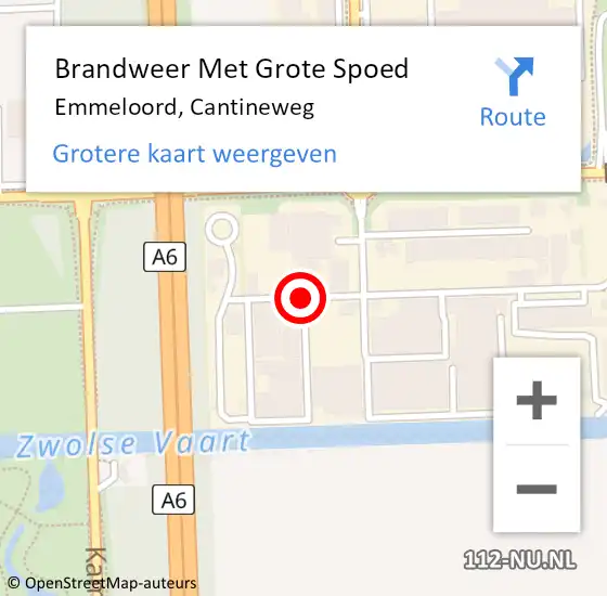 Locatie op kaart van de 112 melding: Brandweer Met Grote Spoed Naar Emmeloord, Cantineweg op 14 november 2019 16:59