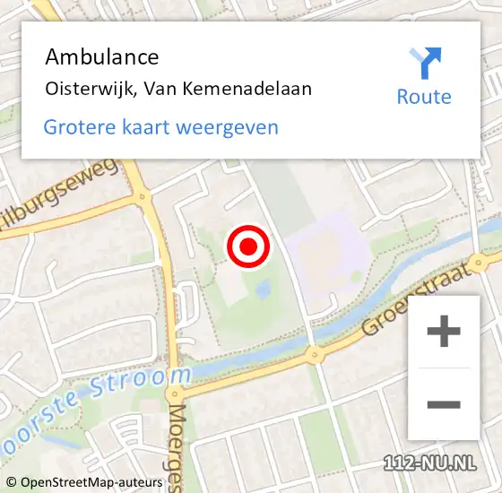 Locatie op kaart van de 112 melding: Ambulance Oisterwijk, Van Kemenadelaan op 14 november 2019 17:26