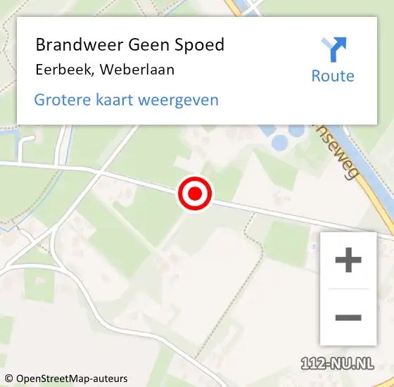 Locatie op kaart van de 112 melding: Brandweer Geen Spoed Naar Eerbeek, Weberlaan op 14 november 2019 17:31