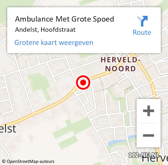 Locatie op kaart van de 112 melding: Ambulance Met Grote Spoed Naar Andelst, Hoofdstraat op 14 november 2019 19:18