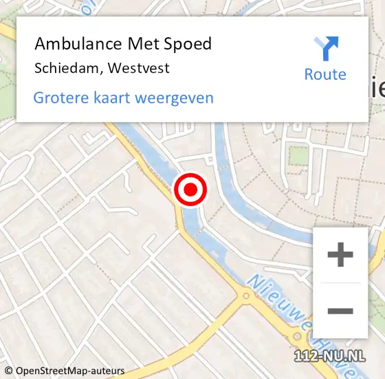 Locatie op kaart van de 112 melding: Ambulance Met Spoed Naar Schiedam, Westvest op 14 november 2019 20:13