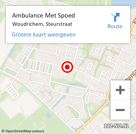 Locatie op kaart van de 112 melding: Ambulance Met Spoed Naar Woudrichem, Steurstraat op 14 november 2019 20:57