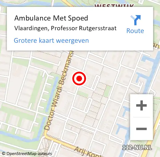 Locatie op kaart van de 112 melding: Ambulance Met Spoed Naar Vlaardingen, Professor Rutgersstraat op 14 november 2019 21:07