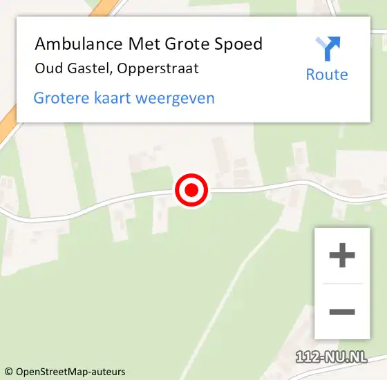 Locatie op kaart van de 112 melding: Ambulance Met Grote Spoed Naar Oud Gastel, Opperstraat op 14 november 2019 22:02