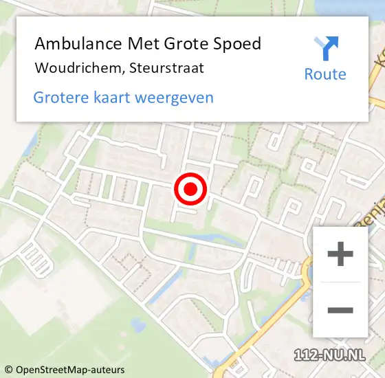 Locatie op kaart van de 112 melding: Ambulance Met Grote Spoed Naar Woudrichem, Steurstraat op 14 november 2019 23:12
