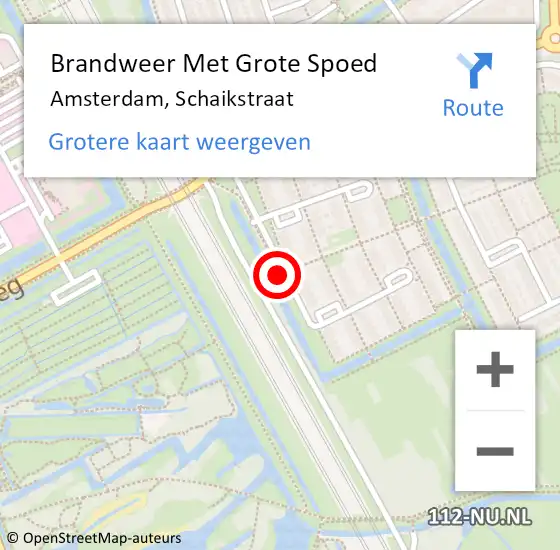 Locatie op kaart van de 112 melding: Brandweer Met Grote Spoed Naar Amsterdam, Schaikstraat op 14 november 2019 23:40