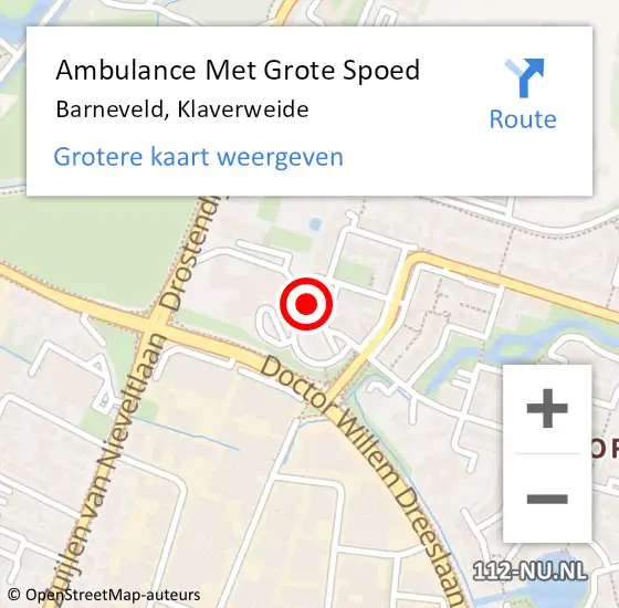 Locatie op kaart van de 112 melding: Ambulance Met Grote Spoed Naar Barneveld, Klaverweide op 15 november 2019 07:50