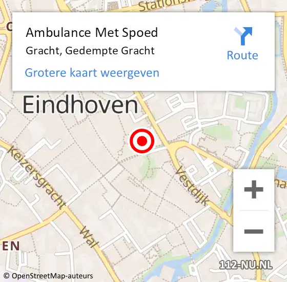 Locatie op kaart van de 112 melding: Ambulance Met Spoed Naar Gracht, Gedempte Gracht op 15 november 2019 11:12