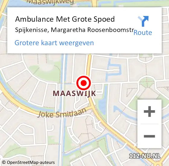 Locatie op kaart van de 112 melding: Ambulance Met Grote Spoed Naar Spijkenisse, Margaretha Roosenboomstr op 15 november 2019 11:23