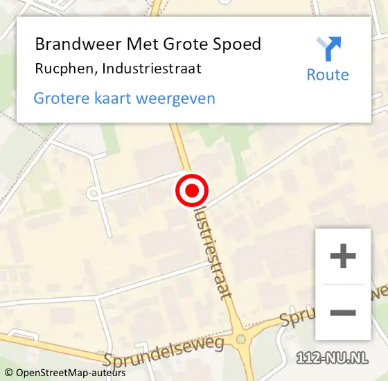 Locatie op kaart van de 112 melding: Brandweer Met Grote Spoed Naar Rucphen, Industriestraat op 15 november 2019 12:50