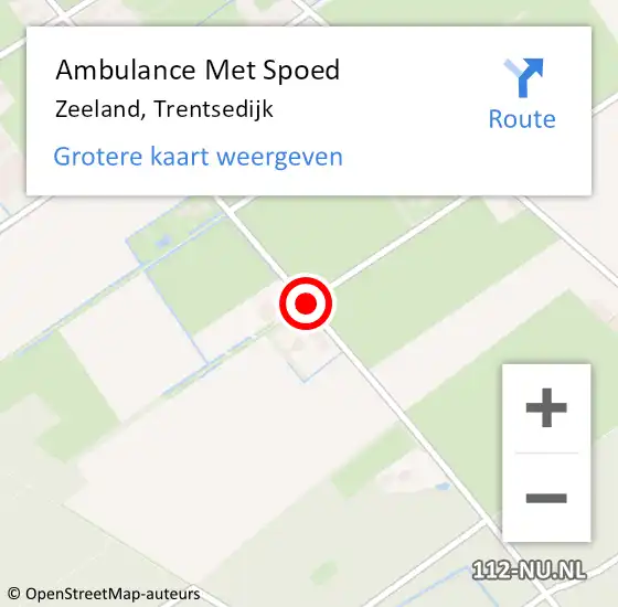 Locatie op kaart van de 112 melding: Ambulance Met Spoed Naar Zeeland, Trentsedijk op 15 november 2019 13:02