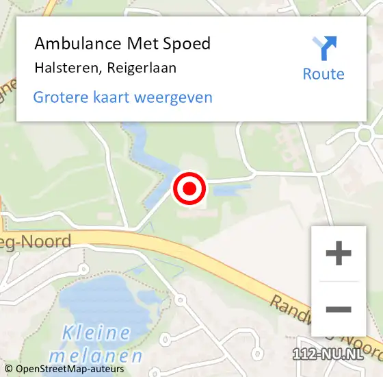 Locatie op kaart van de 112 melding: Ambulance Met Spoed Naar Halsteren, Reigerlaan op 19 april 2014 21:20