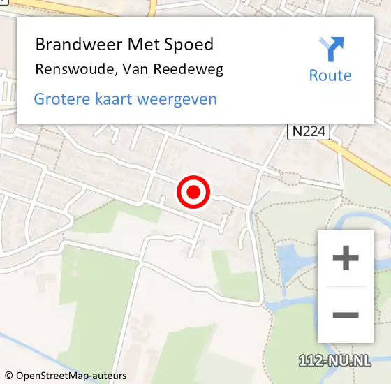 Locatie op kaart van de 112 melding: Brandweer Met Spoed Naar Renswoude, Van Reedeweg op 15 november 2019 14:15