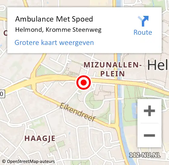 Locatie op kaart van de 112 melding: Ambulance Met Spoed Naar Helmond, Kromme Steenweg op 15 november 2019 14:35