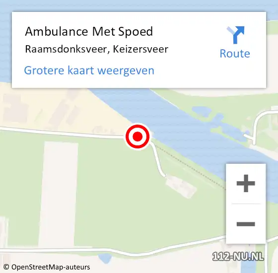 Locatie op kaart van de 112 melding: Ambulance Met Spoed Naar Raamsdonksveer, Keizersveer op 15 november 2019 18:27