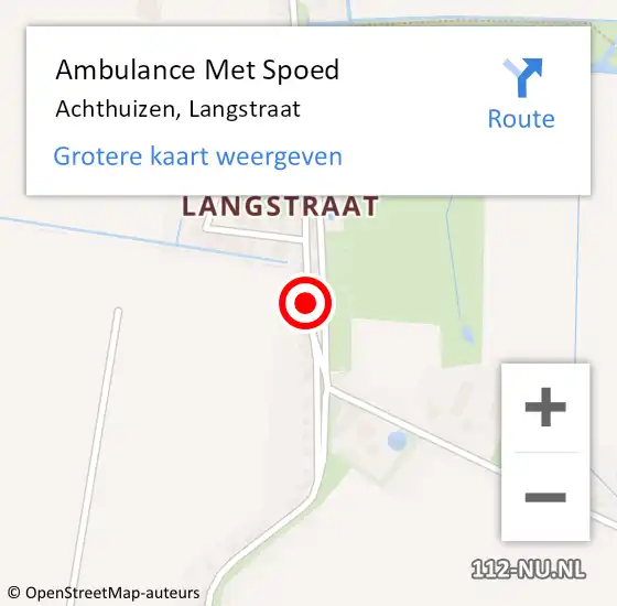 Locatie op kaart van de 112 melding: Ambulance Met Spoed Naar Achthuizen, Langstraat op 15 november 2019 18:48