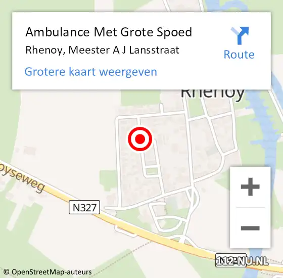 Locatie op kaart van de 112 melding: Ambulance Met Grote Spoed Naar Rhenoy, Meester A J Lansstraat op 15 november 2019 18:49