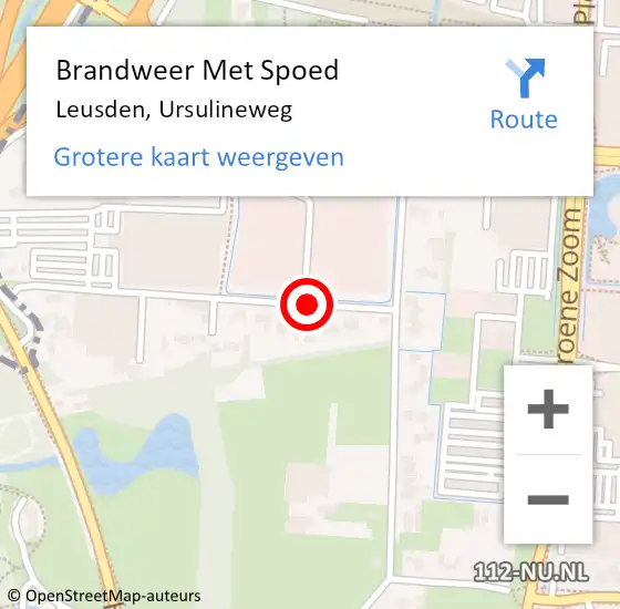 Locatie op kaart van de 112 melding: Brandweer Met Spoed Naar Leusden, Ursulineweg op 15 november 2019 21:13