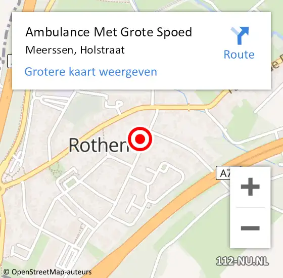 Locatie op kaart van de 112 melding: Ambulance Met Grote Spoed Naar Meerssen, Holstraat op 19 april 2014 22:21