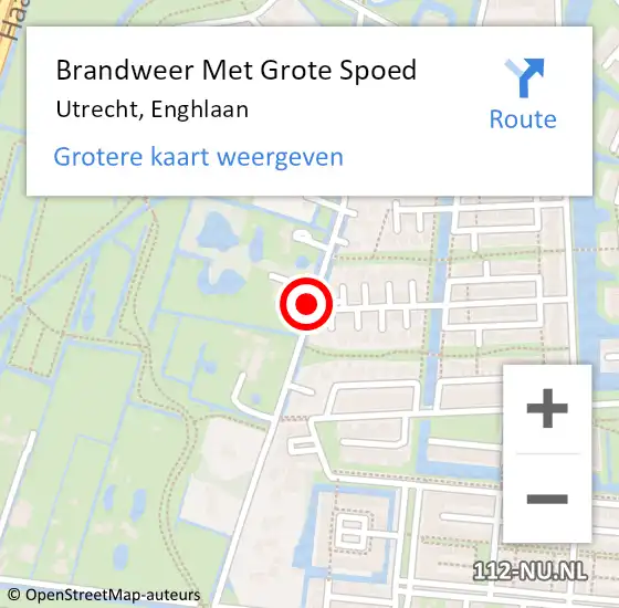 Locatie op kaart van de 112 melding: Brandweer Met Grote Spoed Naar Utrecht, Enghlaan op 15 november 2019 21:41