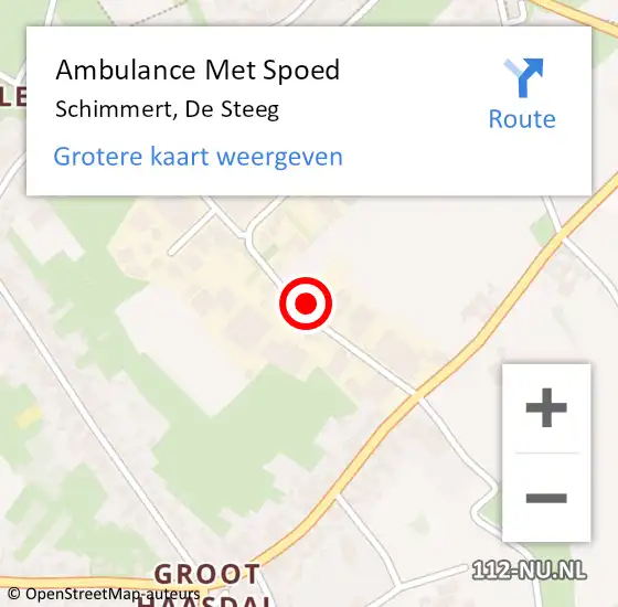 Locatie op kaart van de 112 melding: Ambulance Met Spoed Naar Schimmert, De Steeg op 19 april 2014 22:26