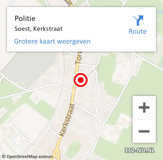 Locatie op kaart van de 112 melding: Politie Soest, Kerkstraat op 16 november 2019 00:01