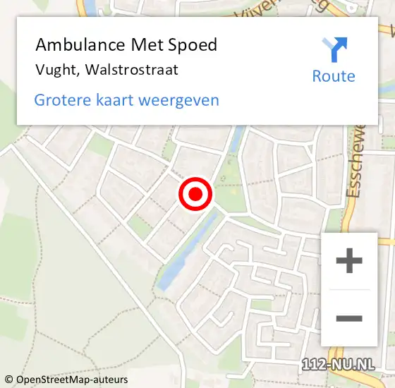 Locatie op kaart van de 112 melding: Ambulance Met Spoed Naar Vught, Walstrostraat op 16 november 2019 00:11