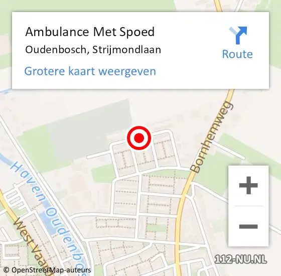 Locatie op kaart van de 112 melding: Ambulance Met Spoed Naar Oudenbosch, Strijmondlaan op 16 november 2019 04:23